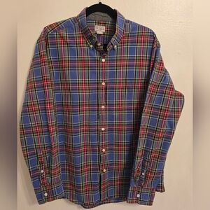 J Crew Vintage Men's Plaid Cotton Button Down Shirt Sz XL